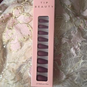 Burgundy Press-On Nails